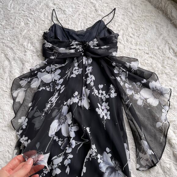 Cache prom dress vintage rhinestone beaded floral maxi gown cocktail formal S - Picture 8 of 17